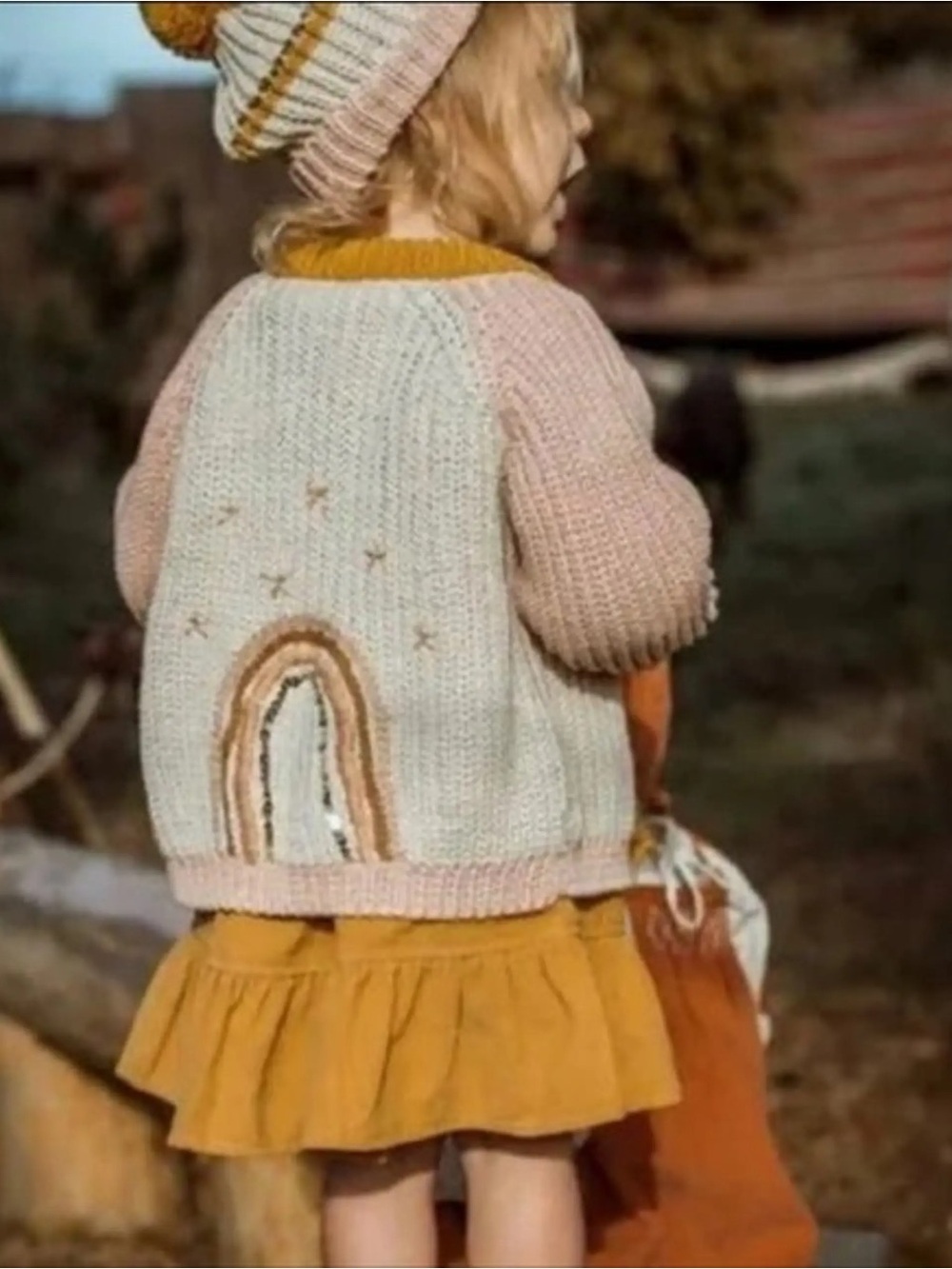 WILD WAWA Sequin Rainbow Knit Cardigan